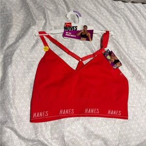 Hanes Women's Vibrant Red Sports Bra